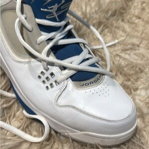 Jordan Men’s White and Blue Low-Top Basketball Sneakers flight 23 size 14